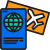 Pasaporte y visa dibujo
