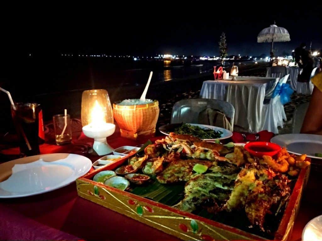 playa Jimbaran mariscada