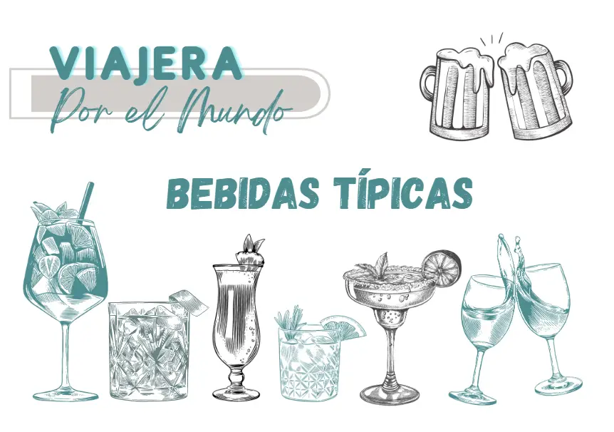 Collage de bebidas típicas de Japón