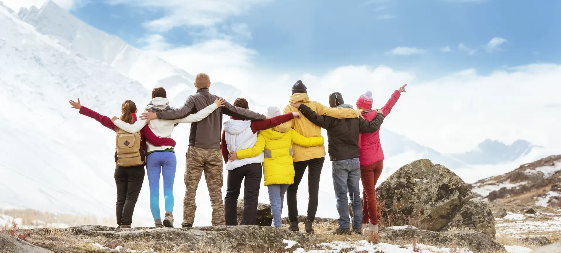 Amigos en la montaña