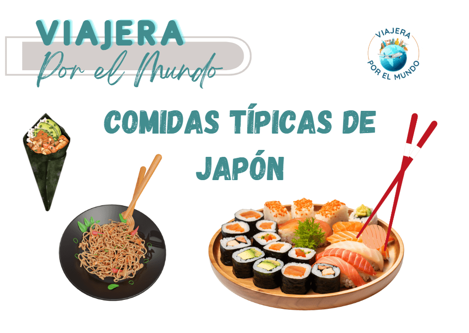 Collage de comidas típicas de Japón